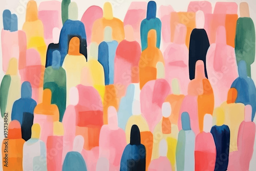 Colorful abstract human figures art