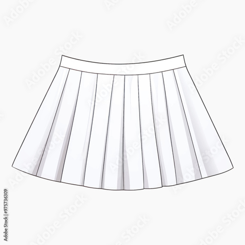 White pleated mini skirt illustration