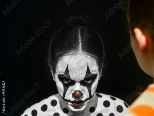 A close-up of a scary paint...