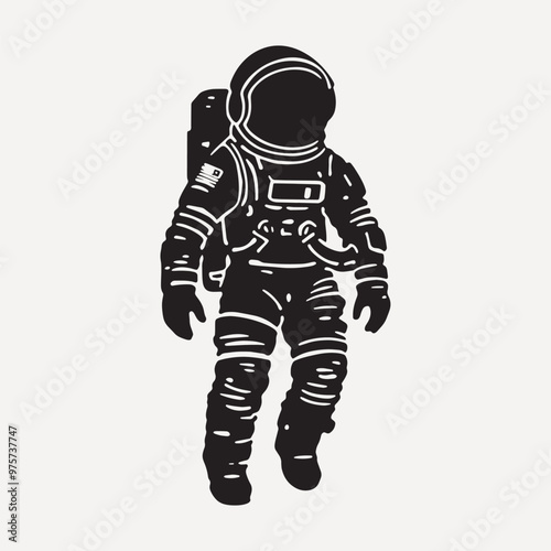 Astronaut silhouette space exploration adventure