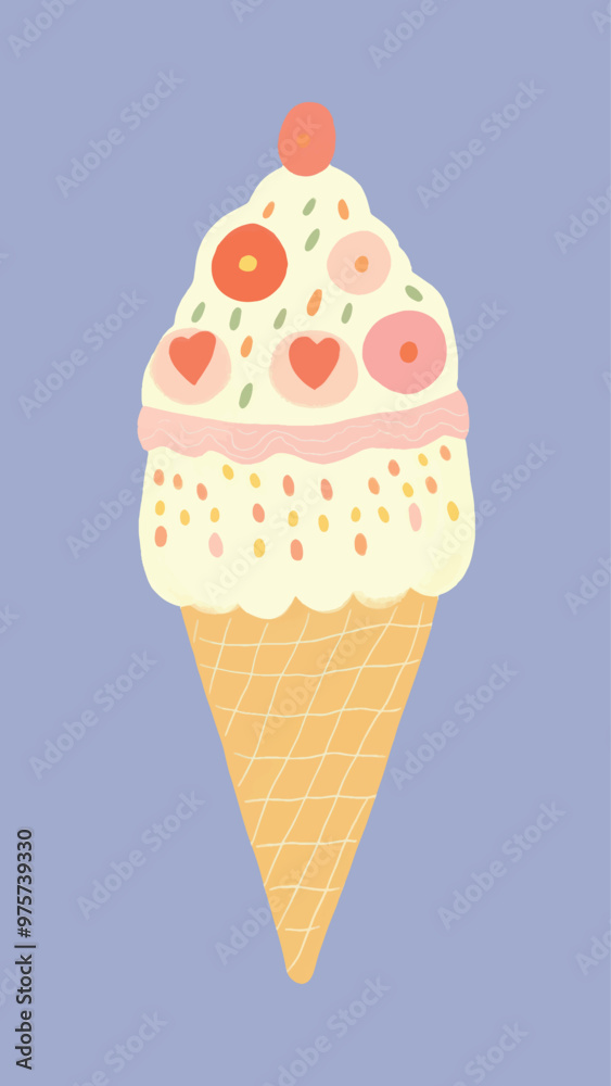 Colorful whimsical ice cream illustration Colorful whimsical ice cream illustration
