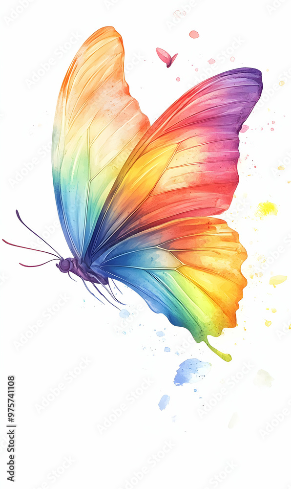 A vibrant, colorful butterfly with rainbow hues, symbolizing beauty and transformation in nature. A vibrant, colorful butterfly with rainbow hues, symbolizing beauty and transformation in nature.