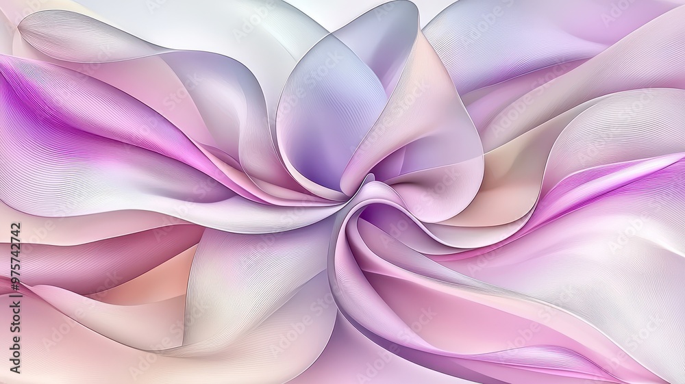 Elegant swirl of colorful silk fabric in soft pastel shades, creating a calming and luxurious visual experience. Elegant swirl of colorful silk fabric in soft pastel shades, creating a calming and luxurious visual experience.