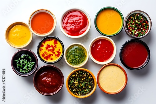 Wallpaper Mural Assortment of Colorful Sauces in Bowls Torontodigital.ca
