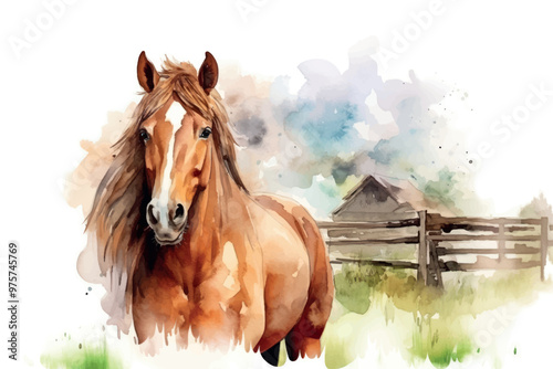 Majestic horse watercolor art