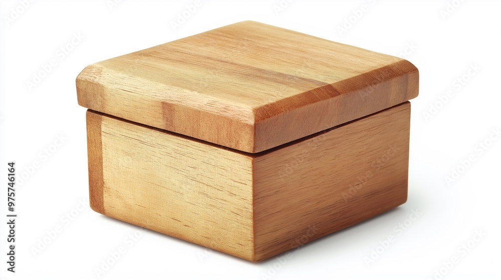 Rustic Wooden Box with Lid - Simple and Elegant Design. AI Generated Rustic Wooden Box with Lid - Simple and Elegant Design. AI Generated