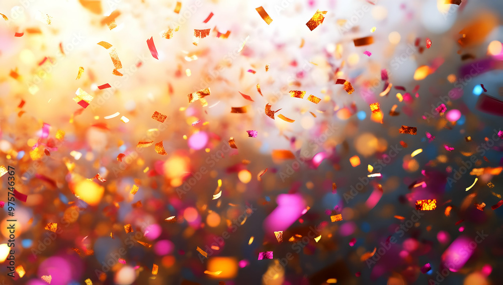 Colorful confetti bursts against a dreamy background, creating a vibrant and festive atmosphere for celebrations and events. Colorful confetti bursts against a dreamy background, creating a vibrant and festive atmosphere for celebrations and events.