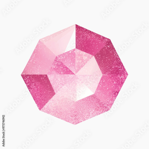 Sparkling pink gemstone illustration