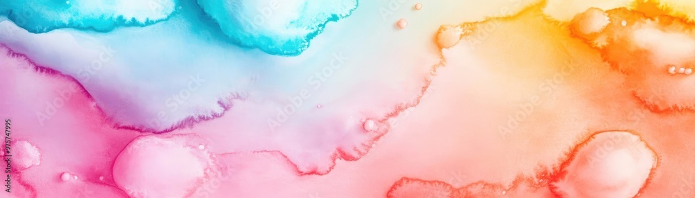Obraz premium Light pigments fading into freeform shapes, abstract watercolor composition, soft transitions, Watercolor style