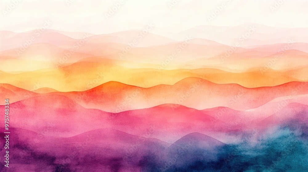 Pigment-rich watercolor, depth and shifting hues, abstract fluid transitions, soft blending, Watercolor style Pigment-rich watercolor, depth and shifting hues, abstract fluid transitions, soft blending, Watercolor style