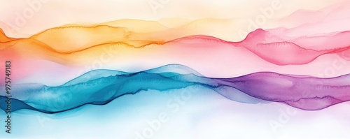 Subtle shifts in wet paint, fluid movement, soft abstract design, calming hues, Watercolor style