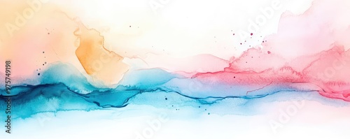 Subtle shifts in wet paint, fluid movement, soft abstract design, calming hues, Watercolor style