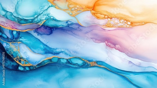 Water-drenched brushstrokes, subtle fluid motions, soft abstract layers, wet paint blending, Watercolor style