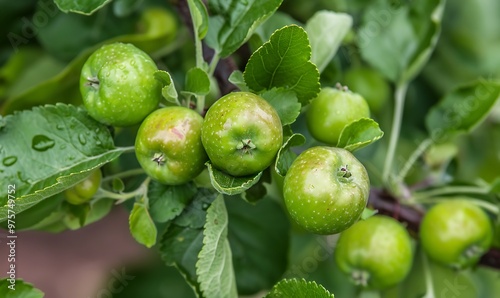 Wallpaper Mural Young apples growing on a tree. Close up Torontodigital.ca