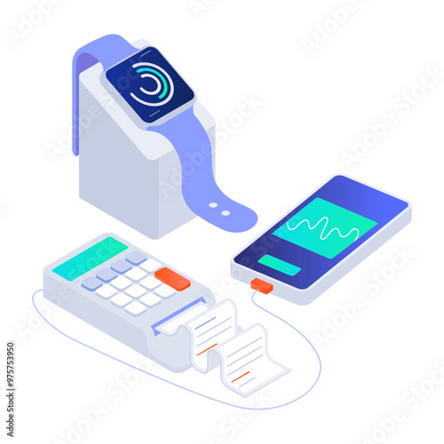 An isometric style icon of smart devices 