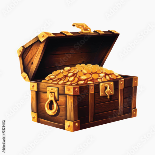 Treasure chest with gold coins