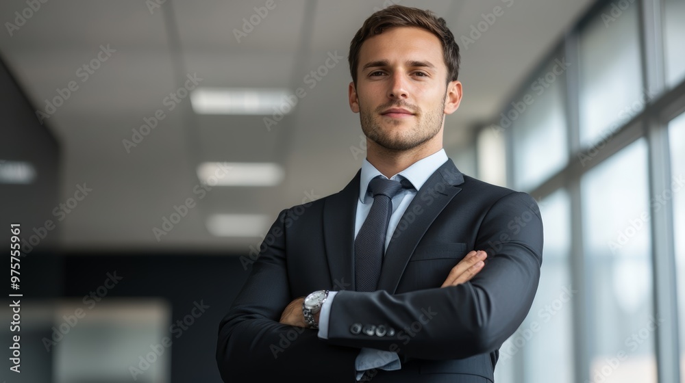 Confident Businessman in Suit with Arms Crossed Confident Businessman in Suit with Arms Crossed