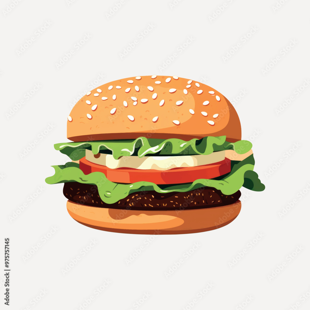 Delicious juicy burger with toppings Delicious juicy burger with toppings