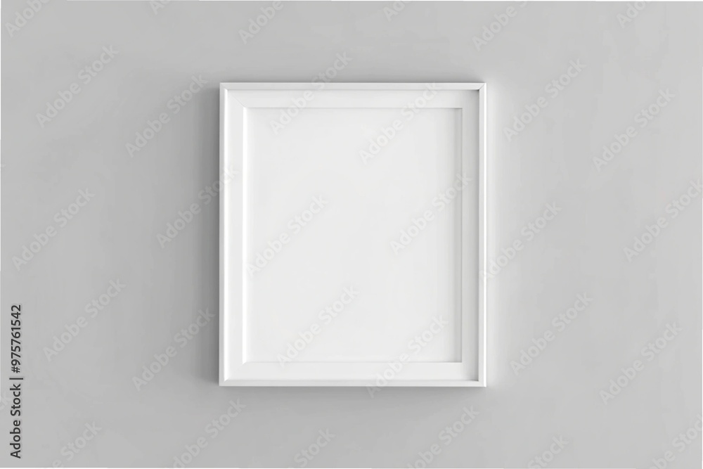Blank white photo frame template hanging on the wall Blank white photo frame template hanging on the wall