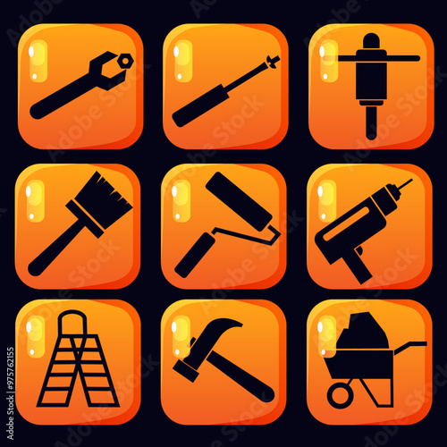 cute collection of building element icons 