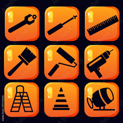 cute collection of building element icons