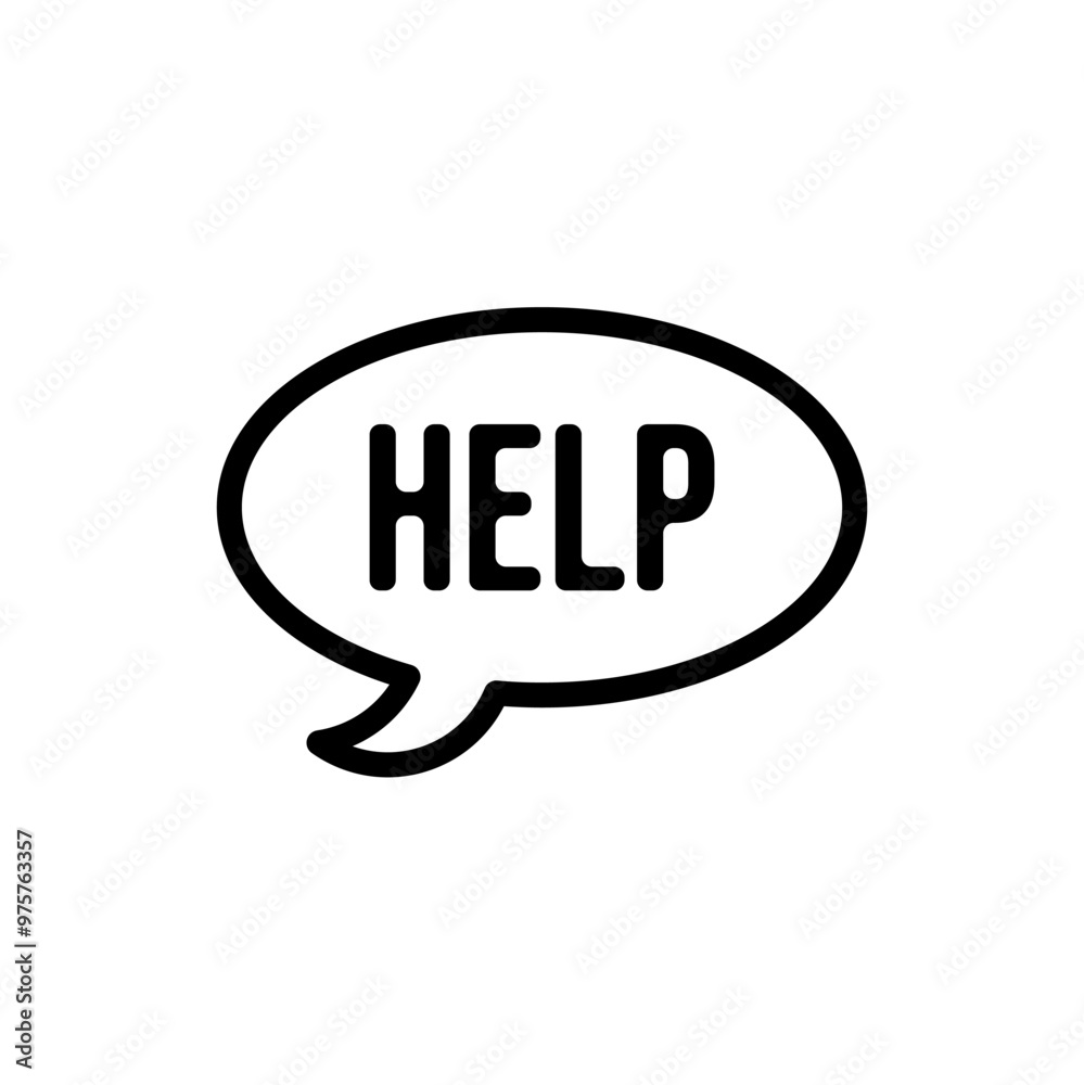 help message icon, customer support symbol. line vector isolated on white background. trendy and modern design help message icon, customer support symbol. line vector isolated on white background. trendy and modern design