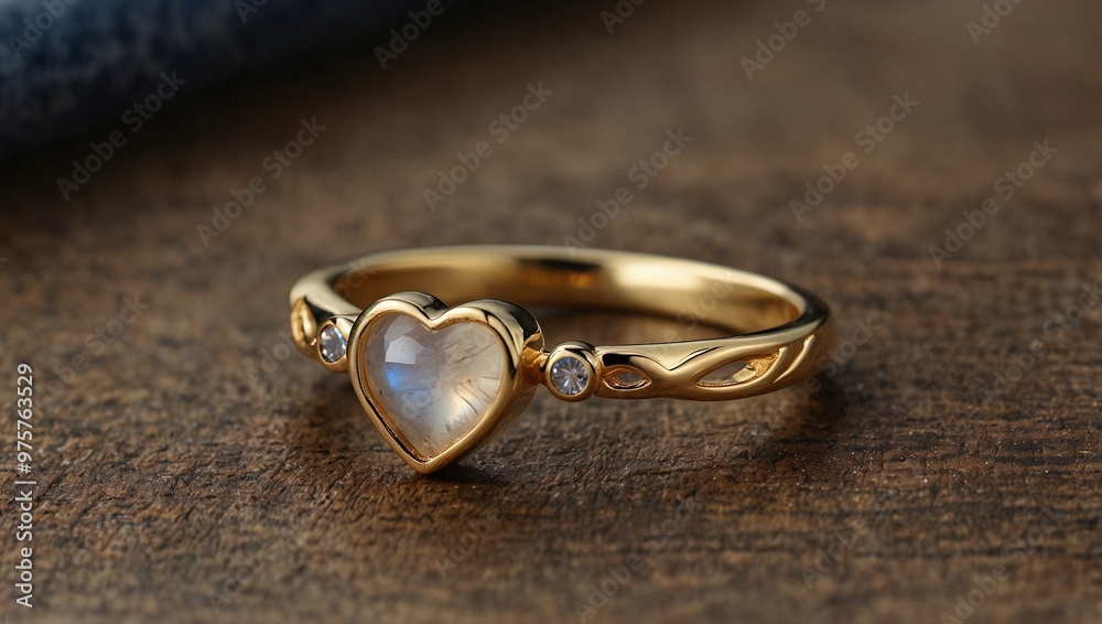 focus photo of beautiful heart shaped gold ring made by AI generative focus photo of beautiful heart shaped gold ring made by AI generative