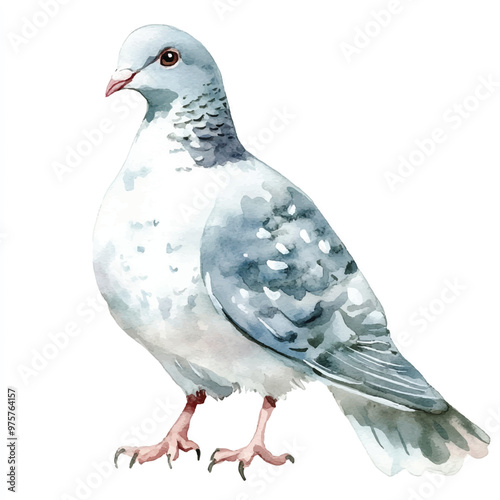 cute Dove watercolor clipart illustration isolated
