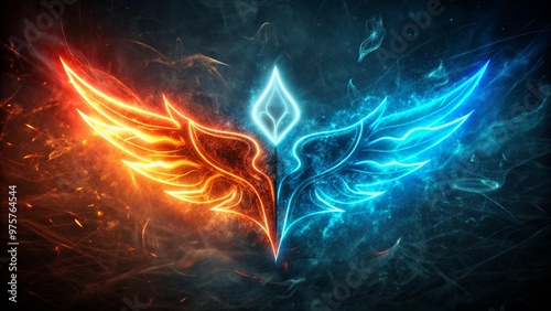 abstract fire vs ice concepts, abstract wallpaper