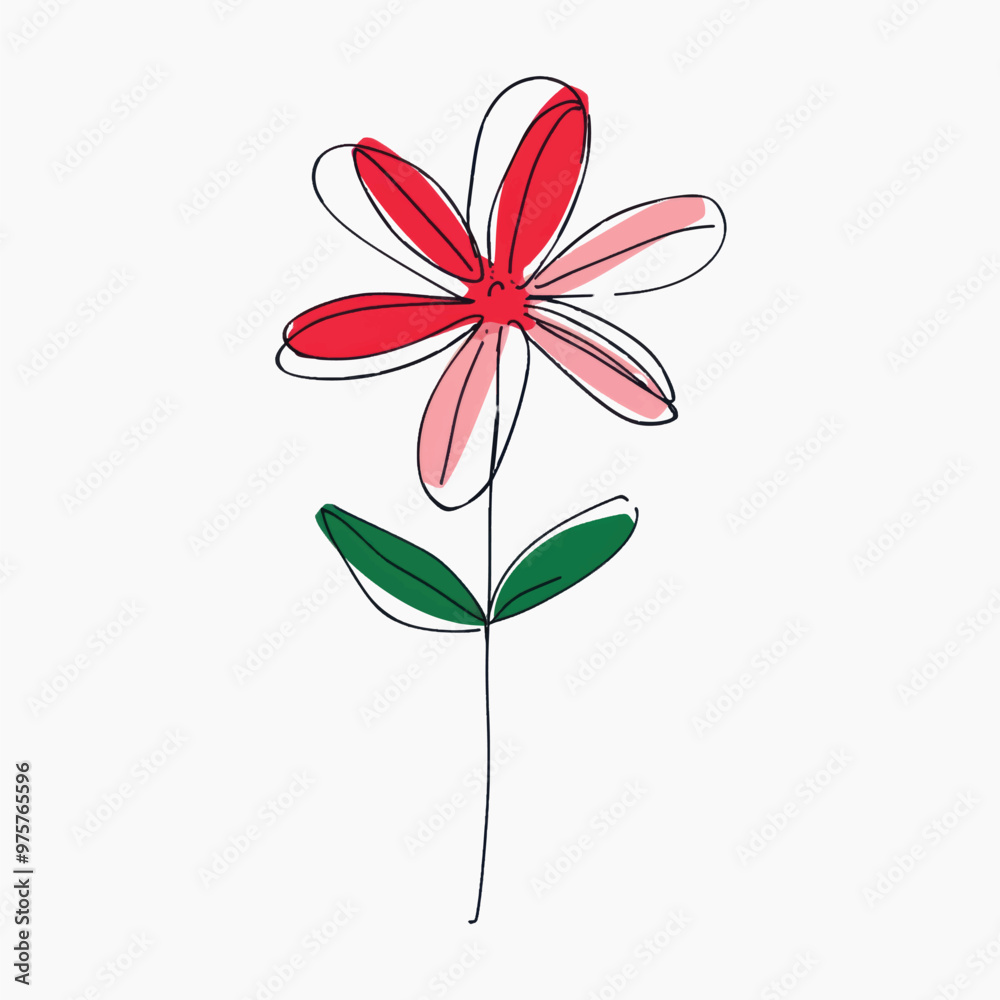 Colorful hand-drawn flower illustration Colorful hand-drawn flower illustration