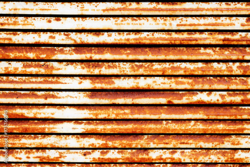 Close up of a Rusty corrugated iron sheet texture, rusty iron background.