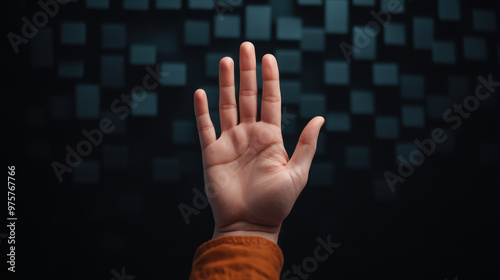 Hand blocking a flood of messages and notifications