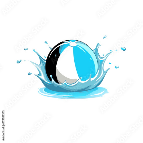 A water splash with ball on a isolated white background (4)