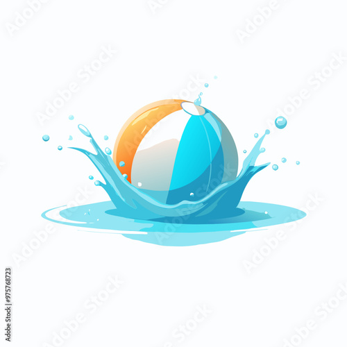 A water splash with ball on a isolated white background (14)