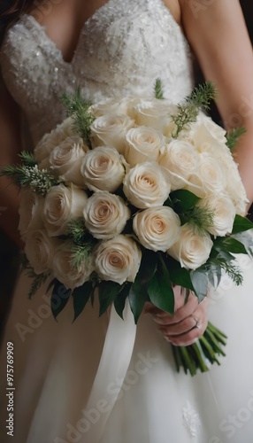 Elegant Close-Up of Wedding Bouquet Highlighting Floral Variety and Exquisite Craftsmanship