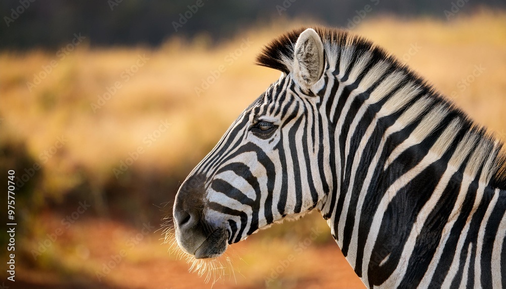 Isolated zebra with depth of field highlighting unique stripes and majestic stature Isolated zebra with depth of field highlighting unique stripes and majestic stature