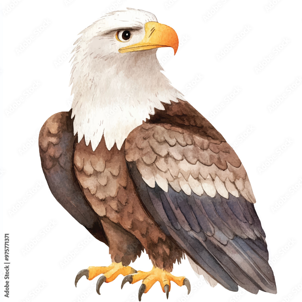 Obraz premium cute Eagle watercolor clipart illustration isolated