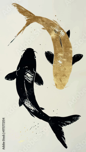 Elegant koi fish art