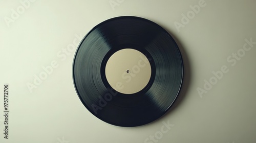 A vintage vinyl record with a blank label, placed against a white background in a simple shot.