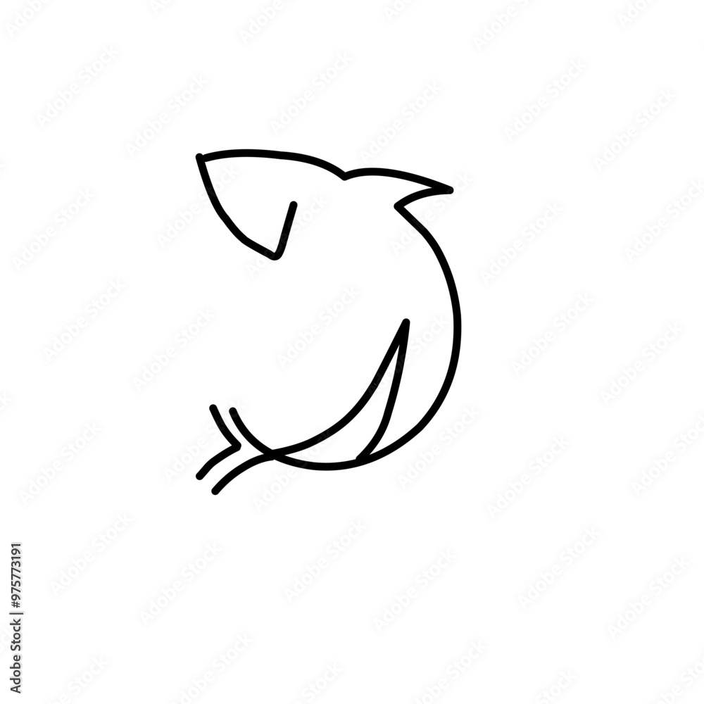 Obraz premium Fish Line Icon 