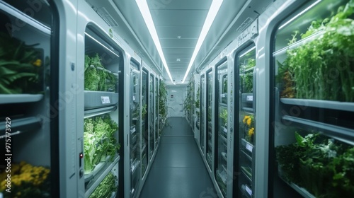 Innovative Futuristic Capsule Hotel with High-Tech Nutrigenomic Meal Delivery System photo