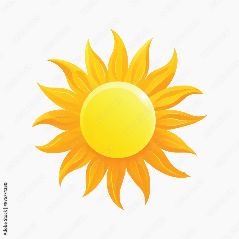 Bright yellow sun illustration Bright yellow sun illustration