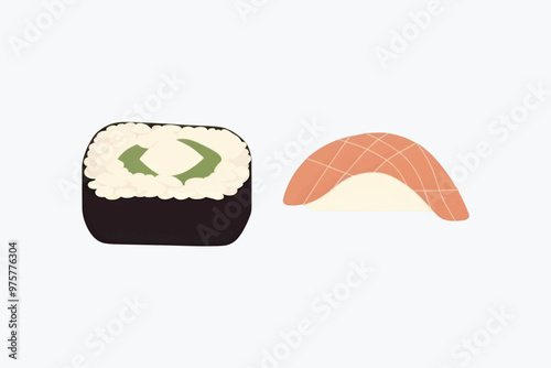 Delicious sushi rolls illustration
