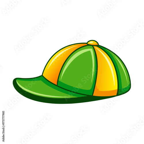 Hat with green and yellow colors on a isolated white background (16)