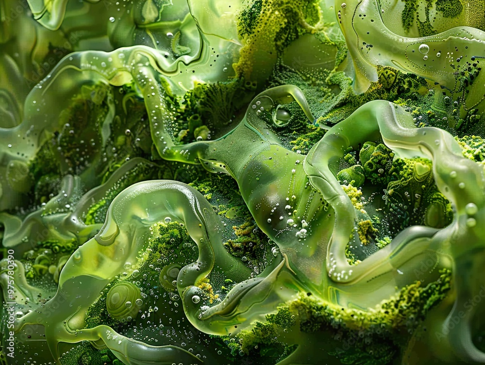 Abstract Green Organic Texture: A Journey Into Nature's Microcosm Abstract Green Organic Texture: A Journey Into Nature's Microcosm