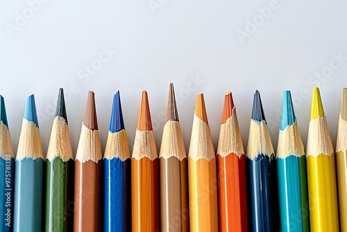 Wallpaper Mural Colorful pencils isolated on white background. Torontodigital.ca