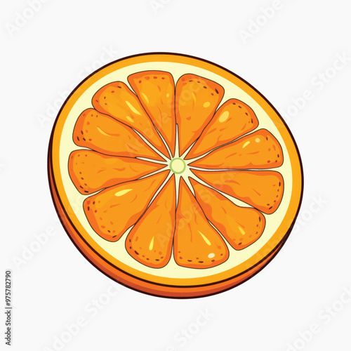 Fresh juicy orange slice illustration
