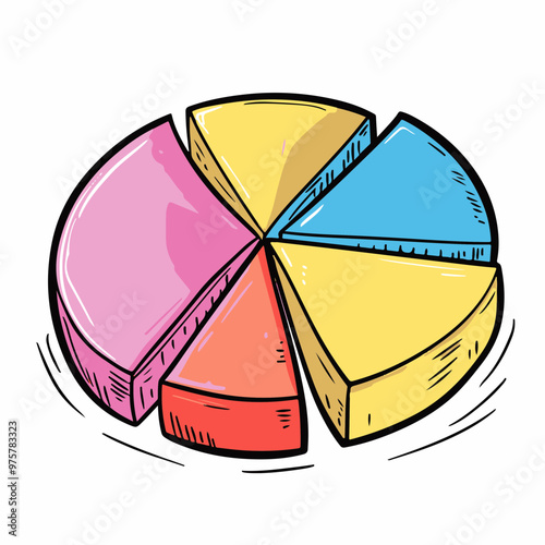 Colorful Pie Chart Illustration with Segmented Portions
