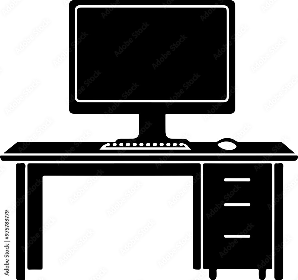 Minimalist Computer Desk with Monitor and Keyboard Minimalist Computer Desk with Monitor and Keyboard