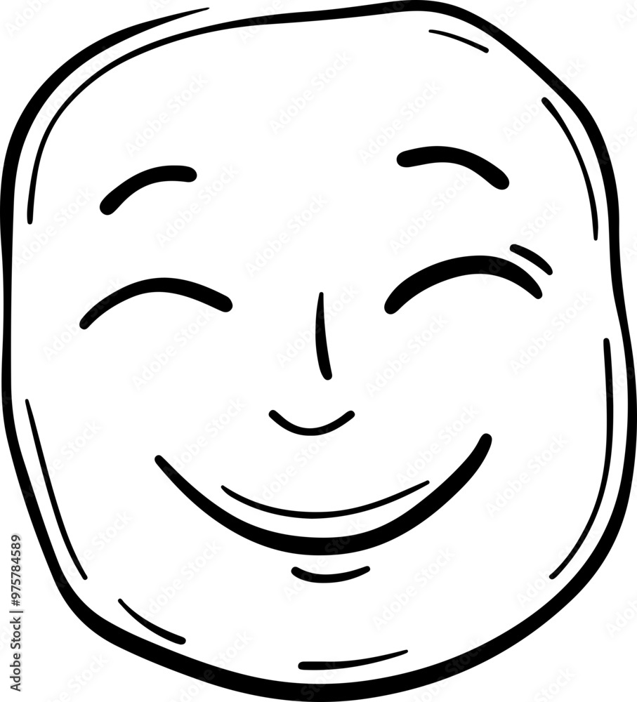 Vector Illustration of a Smiling Emoji Face Vector Illustration of a Smiling Emoji Face